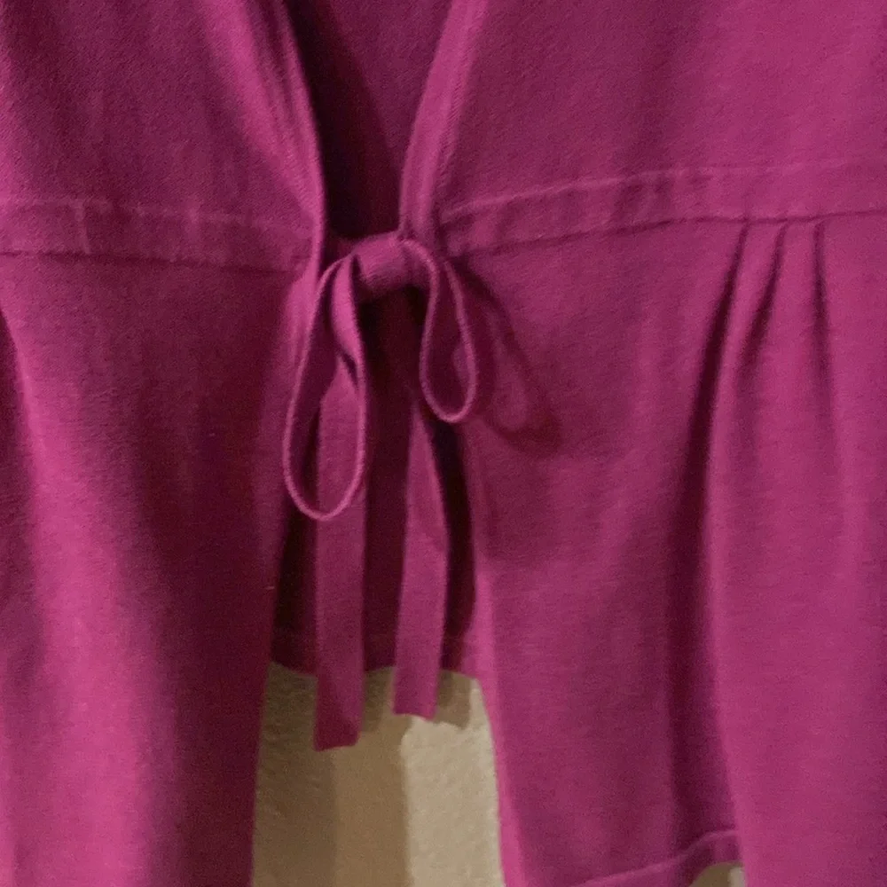 Liz & Me Burgundy Open-Front Sweater - Picture 3 of 4